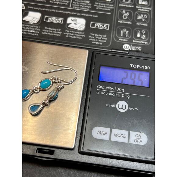 NEW Sleeping Beauty sterling silver earrings 2.95 grams - Picture 7 of 7